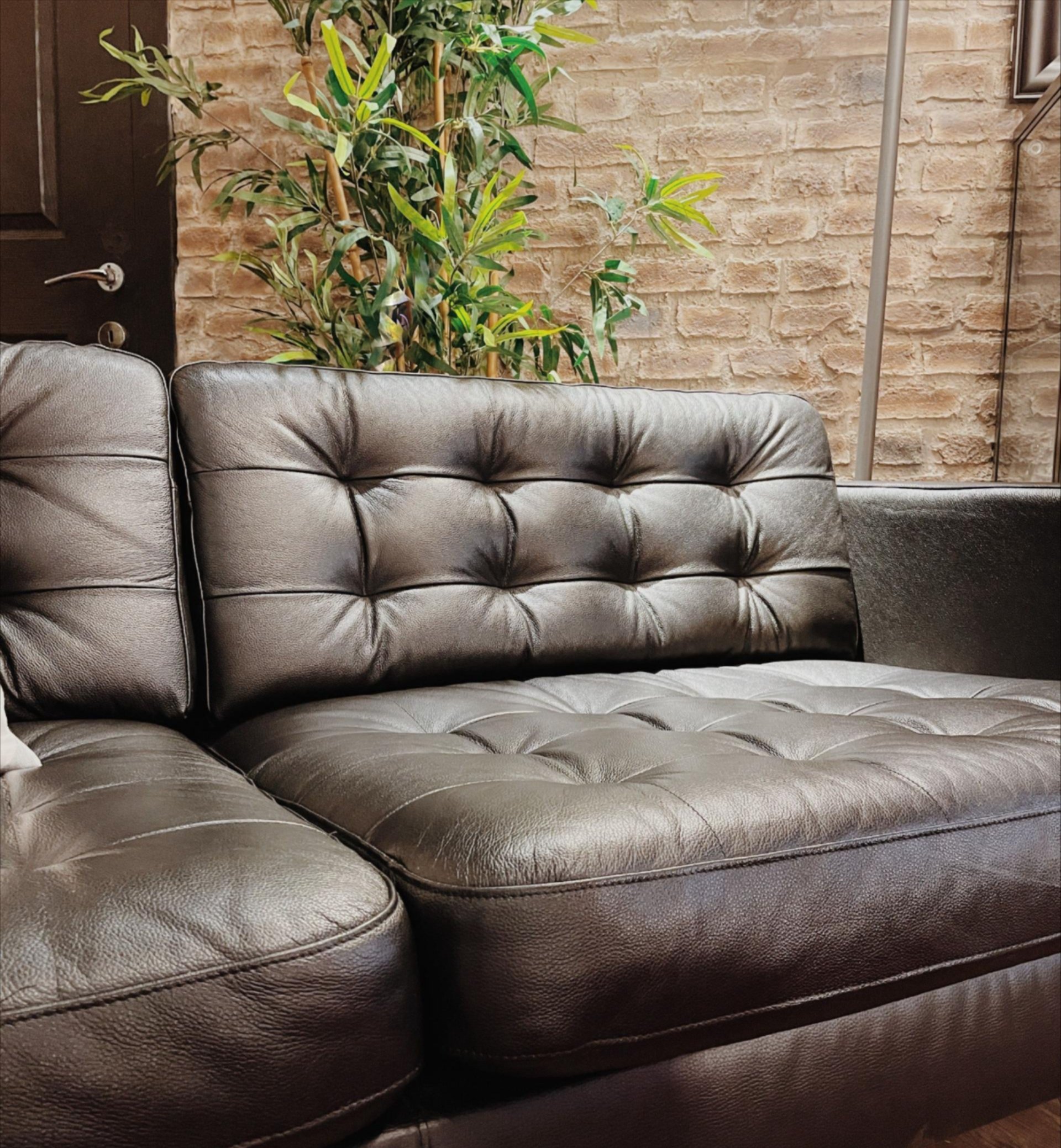 Graphic contrasting a clean carpet with an "uncleaned sofa," reading "Your carpet gets cleaned. Your sofa? Forgotten."