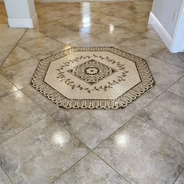 Tile flooring with intricate mosaic pattern in Fresno, CA