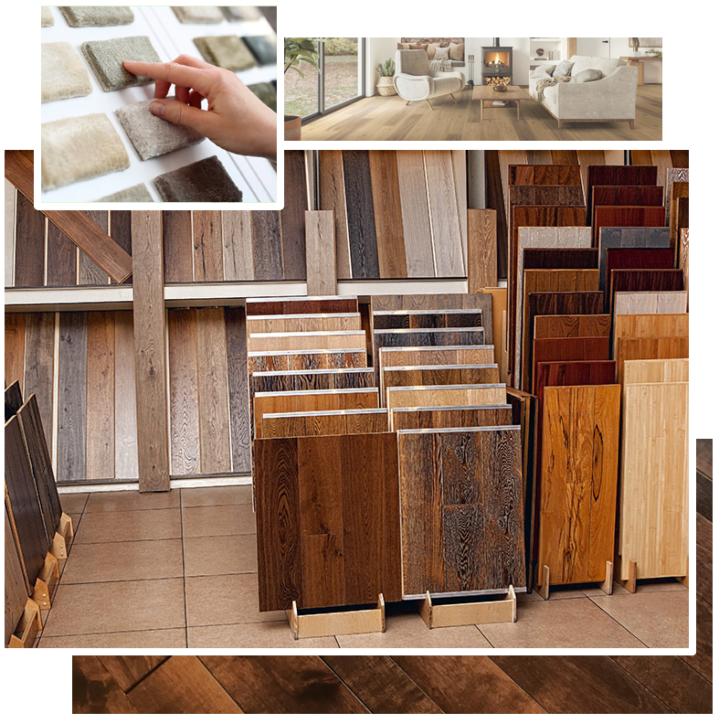 a close-up of samples of wood