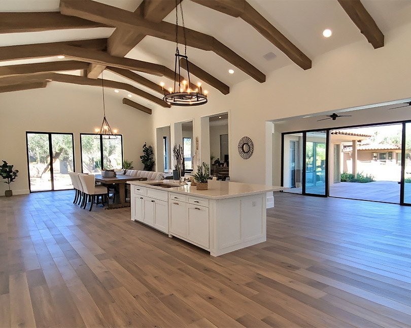 Luxury vinyl flooring installed in a Maricopa County, Arizona home by Benchmark Interiors