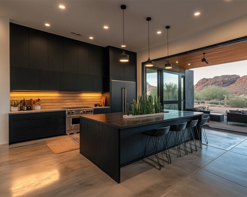 Luxury vinyl flooring installed in a Maricopa County, Arizona home by Benchmark Interiors