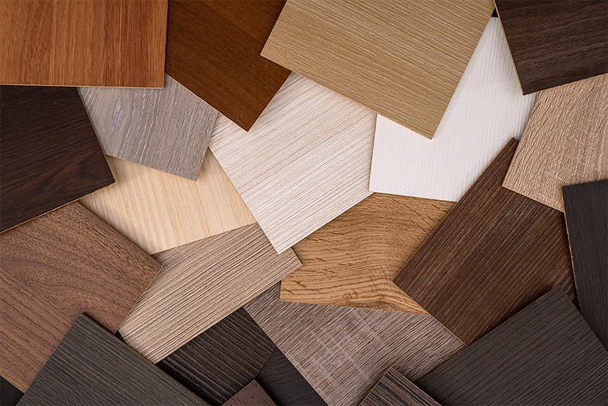 Vinyl flooring samples in the Benchmark Interiors showroom in Gilbert AZ