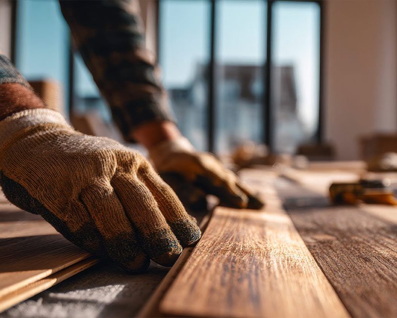 Flooring repair service in progress in a Gilbert AZ home by Benchmark Interiors Flooring repair service in progress in a Gilbert AZ home by Benchmark Interiors