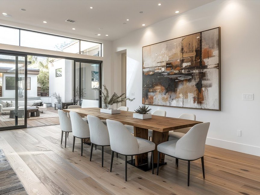 Luxury vinyl flooring installed in a Maricopa County, Arizona home by Benchmark Interiors