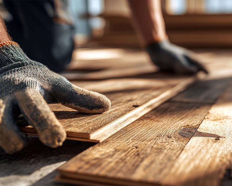Flooring repair service in progress in a Gilbert AZ home by Benchmark Interiors Flooring repair service in progress in a Gilbert AZ home by Benchmark Interiors