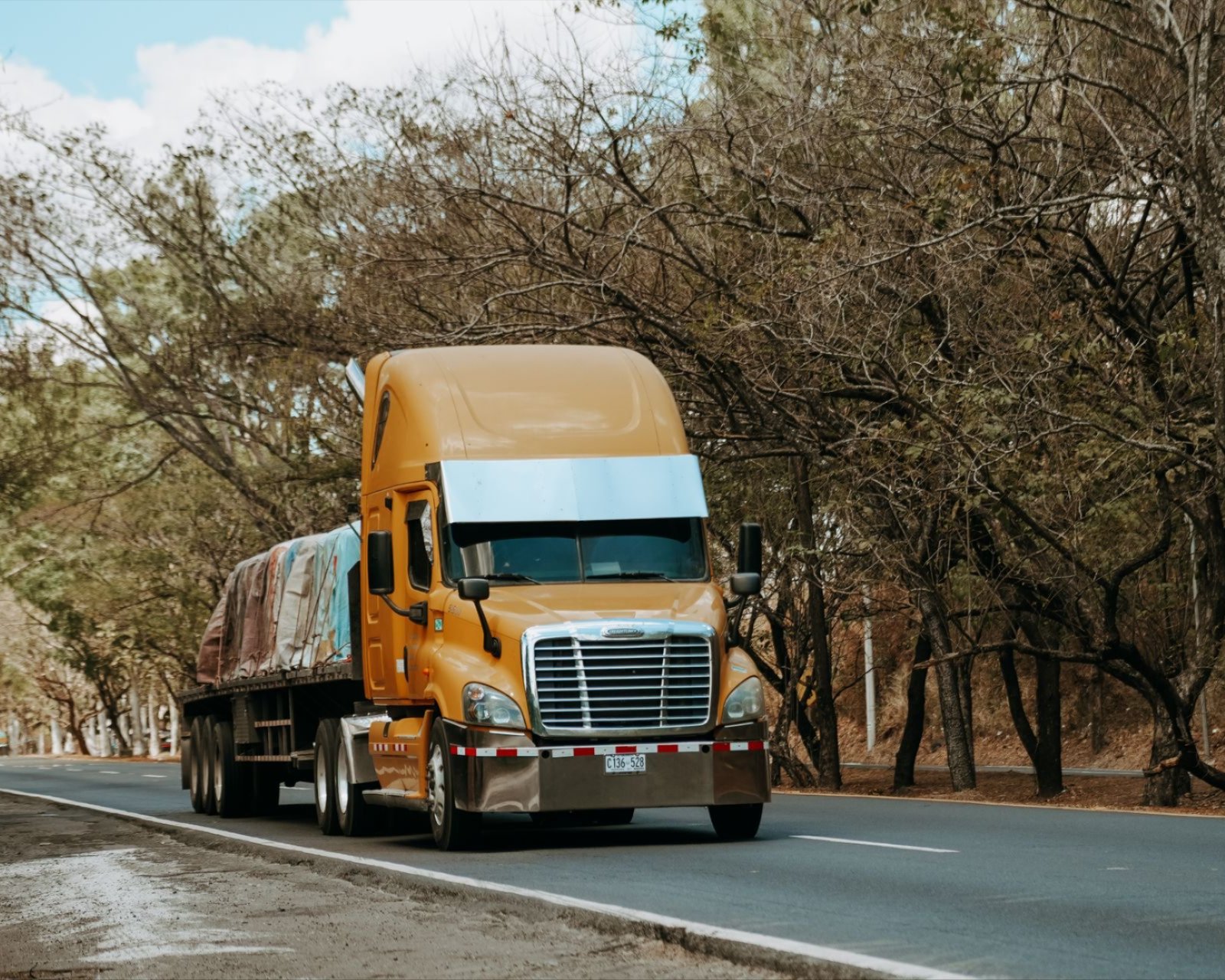 a truck on the road