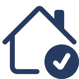 Icon of House with Checkmark Icon of House with Checkmark